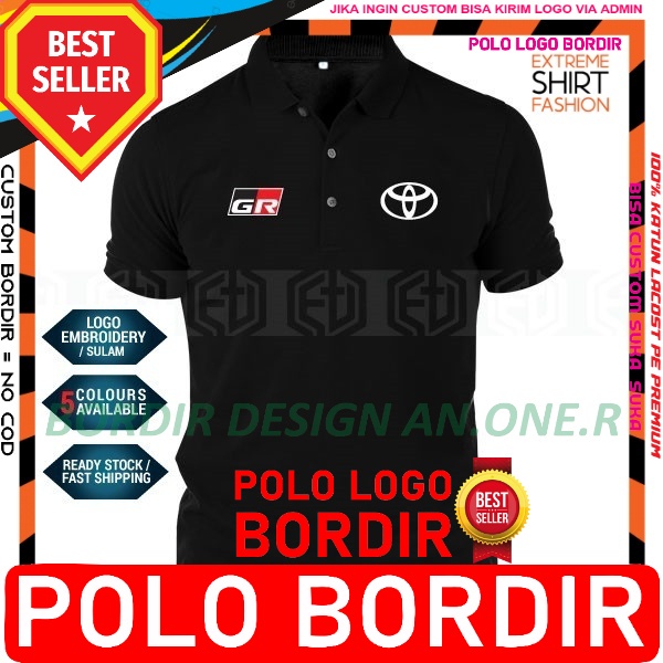 POLO BORDIR Toyota GR / Pakaian Baju Laki Laki Pria cewek Wanita Dewasa Keren Terbaru / MLY POLO LOG