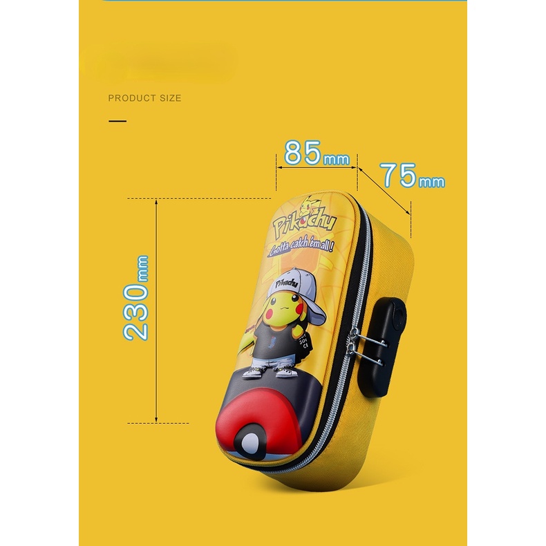 Pikachu Password Lock Kotak Alat Tulis Murid Pokemon Pensil Case Kapasitas Besar Cowok Dan Cewek Kotak Pensil Hadiah Ulang Tahun