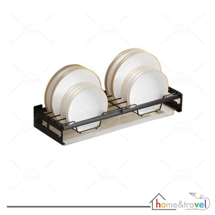 Terlaris Hovelshop Rak Piring Gantung Tempel Dinding Dapur Stainless Steel