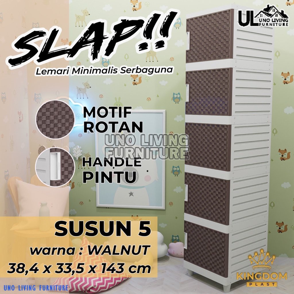 LEMARI PAKAIAN MINIMALIS KINGDOM SLAP PUTIH LEMARI SWING LEMARI PLASTIK LEMARI BAJU LEMARI ROTAN LEMARI MURAH SLAP WALNUT