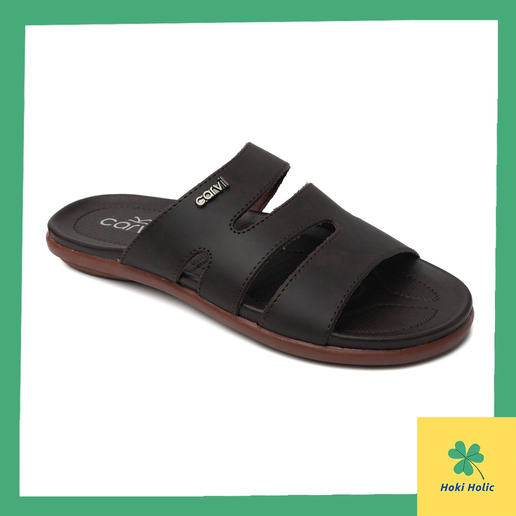 Sandal Kulit Carvil Pria Original - Sendal Jempol dan Slide Original Carvil