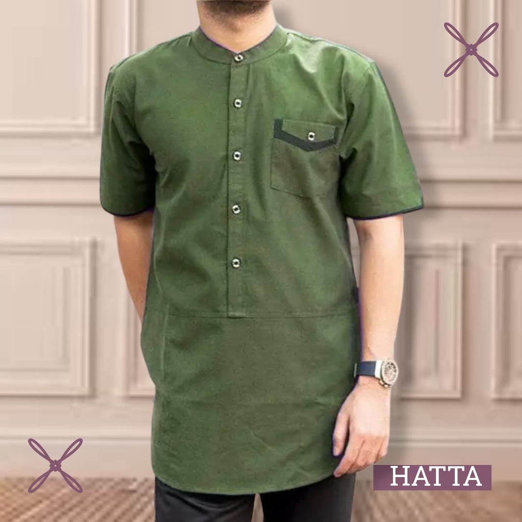 Koko muslim pria bahan toyobo koko lengan pendek baju muslim pria fashion pria atta