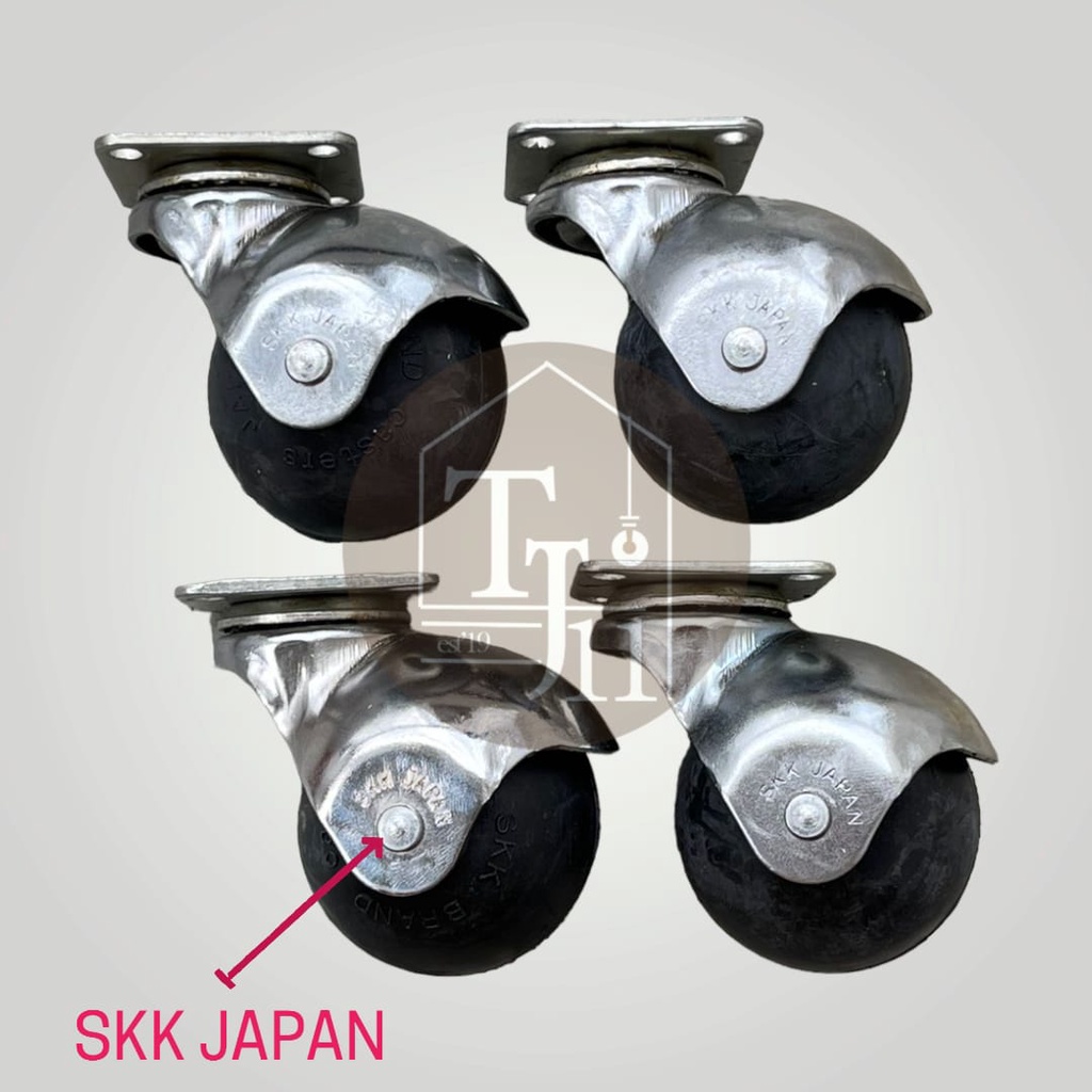 Roda SKK Casters TG-50B TURBO ukuran 2 INCH (50 mm) ASLI ORIGINAL  / Roda Kursi Dipan Lemari 1 SET isi 4 PCS