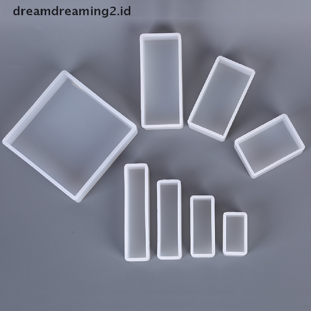 (dream) Cetakan Silikon DIY Membuat Persegi Persegi Persegi Panjang Eksospy Resin Kerajinan Perhiasan Dekorasi.