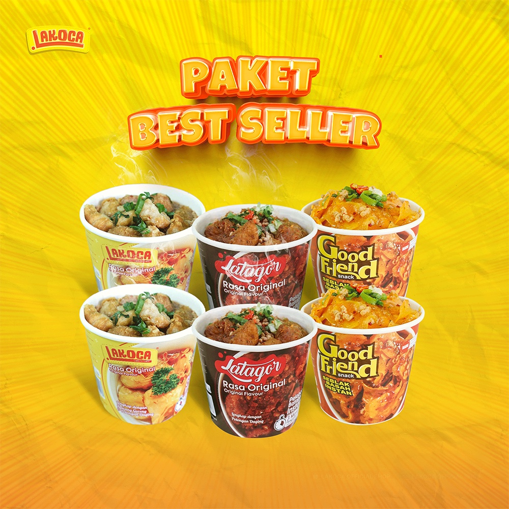 

Lakoca - Paket Best Seller - Lakoca Original, Latagor Original dan Good Friend Seblak - Isi 6 Cup