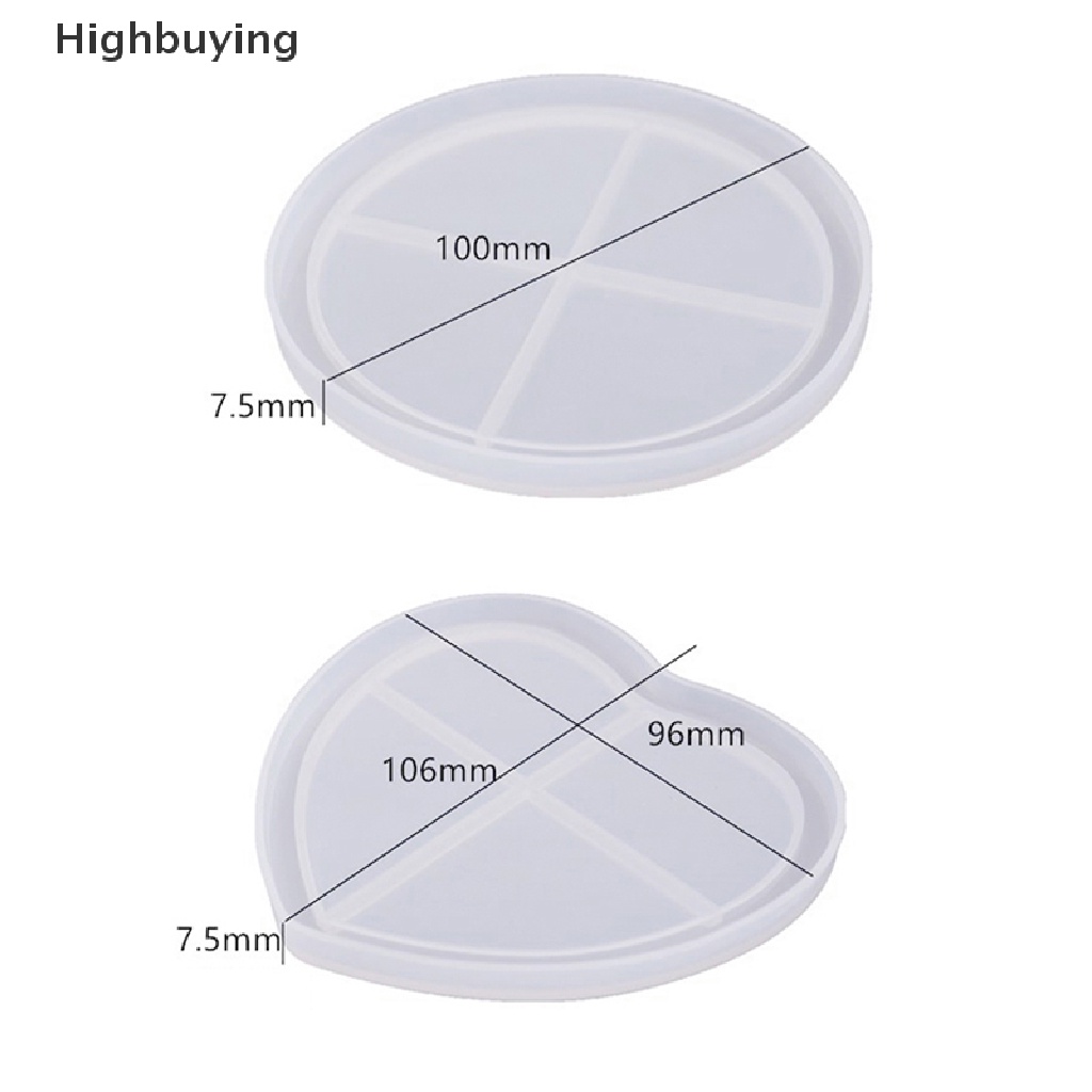 Hbid Cetakan Silikon DIY Kristal Epoxy Resin Mold Bulat Persegi Tidak Teratur Mosaik Coaster Glory