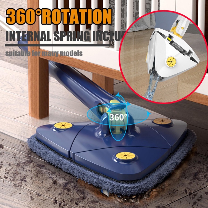 【COD】Pel Lantai Segitiga / Pembersih Segitiga/ Mop Squeeze Otomatis / 130cm Home Clean Mop 360 °