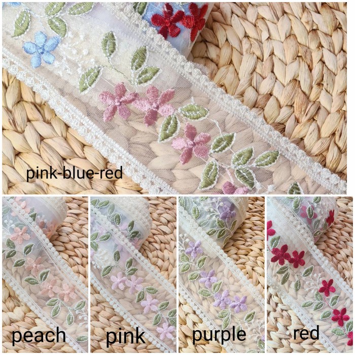 Terlaris Renda Bordir Yard, Pita Bordir, Renda Roll Import