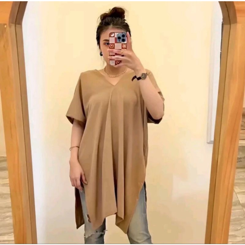 Atasan Wanita | Blouse Nagita Long Square Crinkel Airflow