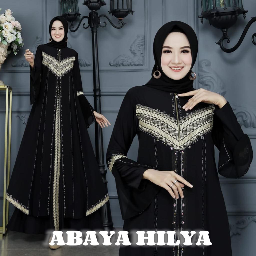 Bju Baju Gamis Games Dres Dress Terbaru Lebaran Remaja Wanita Perempuan Tahun 2023 Warna Hitam Putih