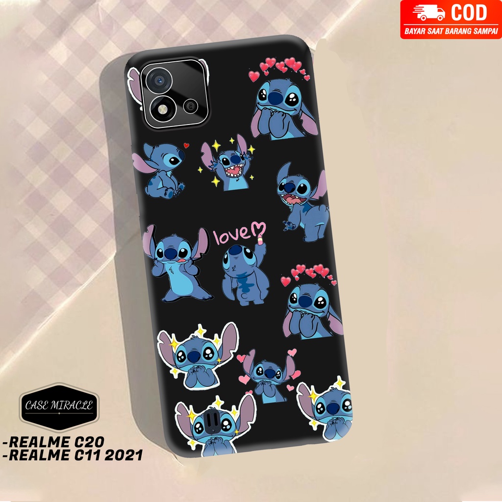 CM Case REALME C20 / C11 2021  Softcase Lentur Warna Hitam Macaron Protector Lensa Kamera Kaca  [ ST