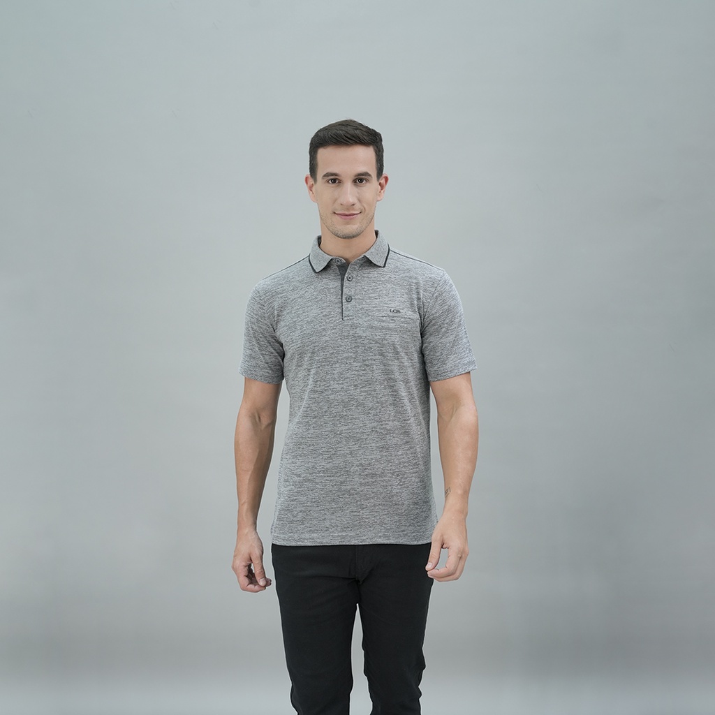 LGS - Kaos Casual Pria - Kaos Polo - Lengan Pendek - Abu-Abu Muda - Polos - CWS.224.E3164.01.C