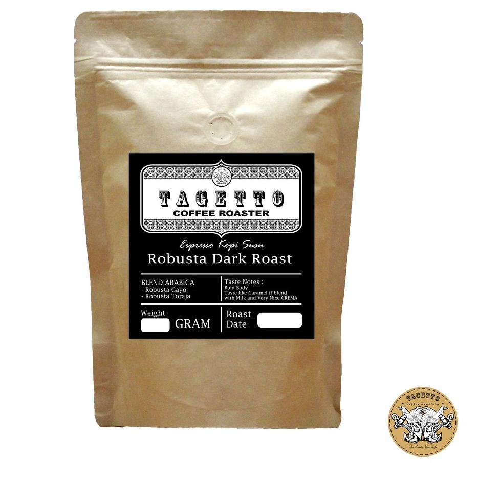 

✈ ESPRESSO KOPI SUSU ROBUSTA DARK ROAST / HITAM BERMINYAK 1KG ✽