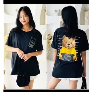 BEFAST - ZEC KAOS OVERSIZE IRIS / Kaos Oversize Wanita Bear Police (LD 106, P 65) / Tshirt Wanita Terbaru / Atasan Lengan Pendek Wanita / Pakaian Santai Casual Wanita / Kaos Motif Terlaris / Termurah
