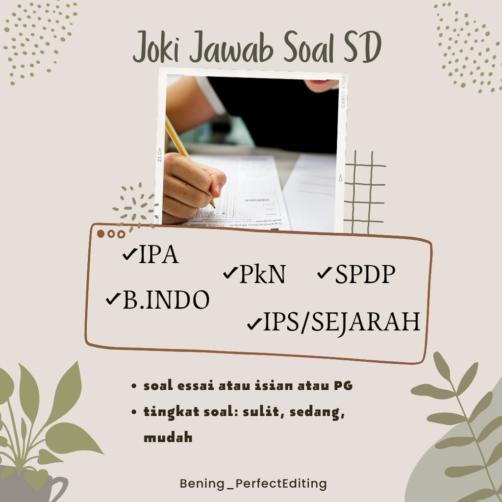 JOKI Soal SD semua mapel