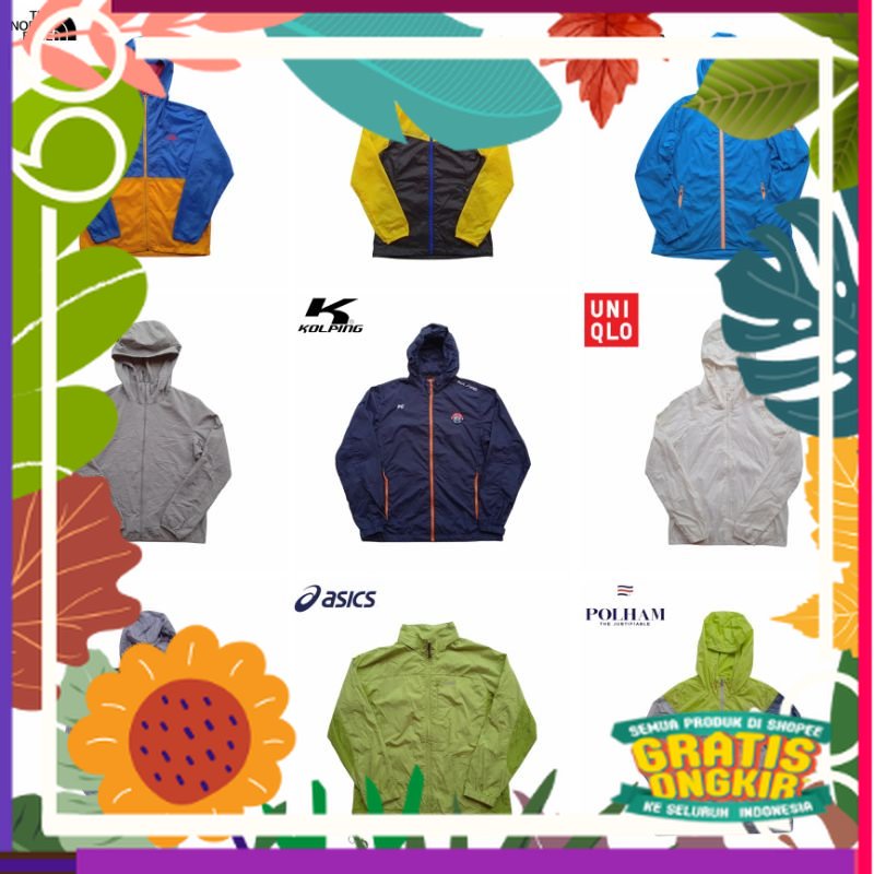 Jaket Running Second Tipis Parasut Preloved / slim reguler fit