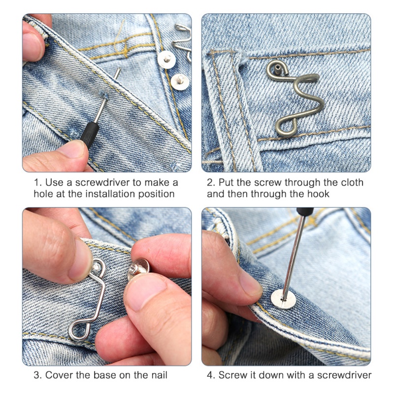 Diy Invisible Adjustable Metal Button/Bros Pinggang Mengencangkan Wanita/Kreatif Daisy Detachable Jeans Buttons