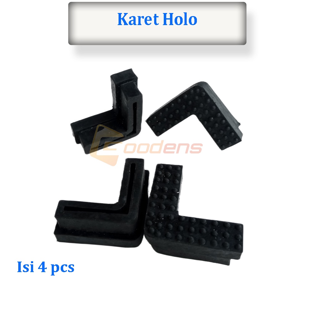 Karet Holo Karet Siku Pengaman Kaki Meja Kursi Rak Besi isi 4 pcs