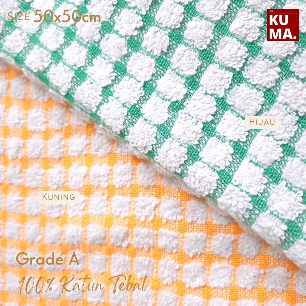 Kain Lap Dapur 50x50cm Grade A Tebal Katun Motif Kotak Aesthetic 30x30cm