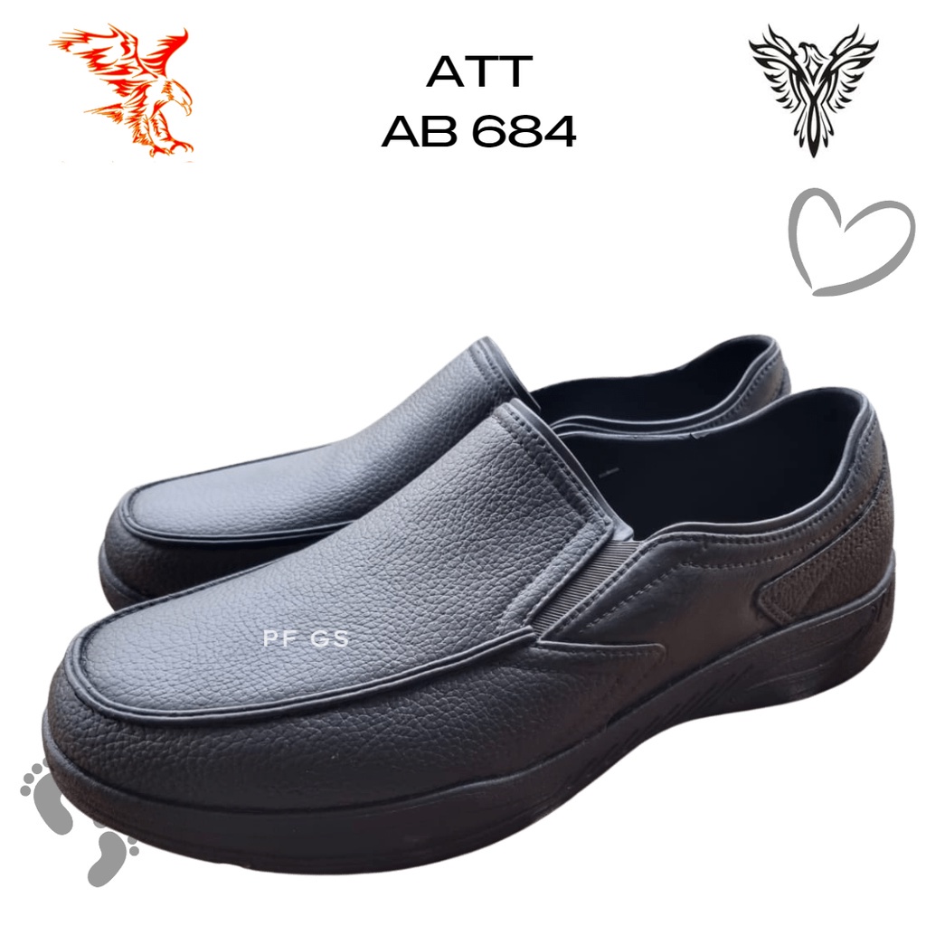 Sepatu Slip On Pria ATT AB 684 Karet Anti Air Formal  Casual 39-43