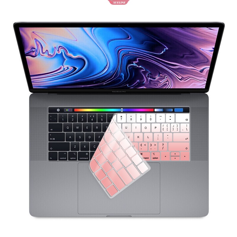 Macbook Pro Keyboard Cover Untuk Logitech A1706, A1989, A2159, A1707 Set Kabel Silikon Pelindung Kulit Case Film Inggris Warna-Warni Aksesoris Hitam [ZXL]