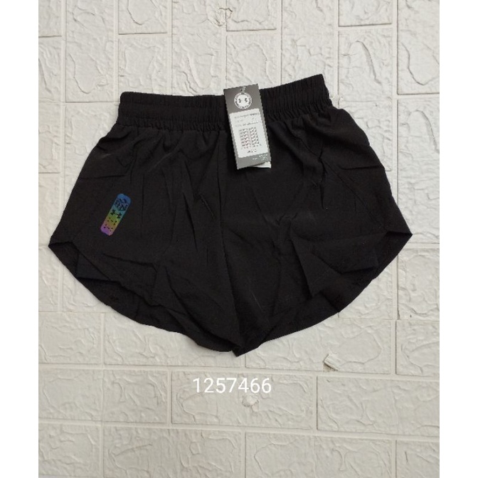 CELANA PENDEK DOUBLE LAYERS PARASUT MICRO LEGGING WANITA DUA LAPIS OLAHRAGA RUNNING DALEMAN SHOT LAD