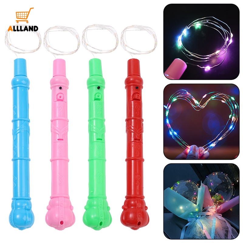 1pc String Lampu Kedip LED Tenaga Baterai Dengan Pegangan/DIY Bobo Balon Buket Berliku Lampu Warna-Warni/Lampu Dongeng Hias Romantis