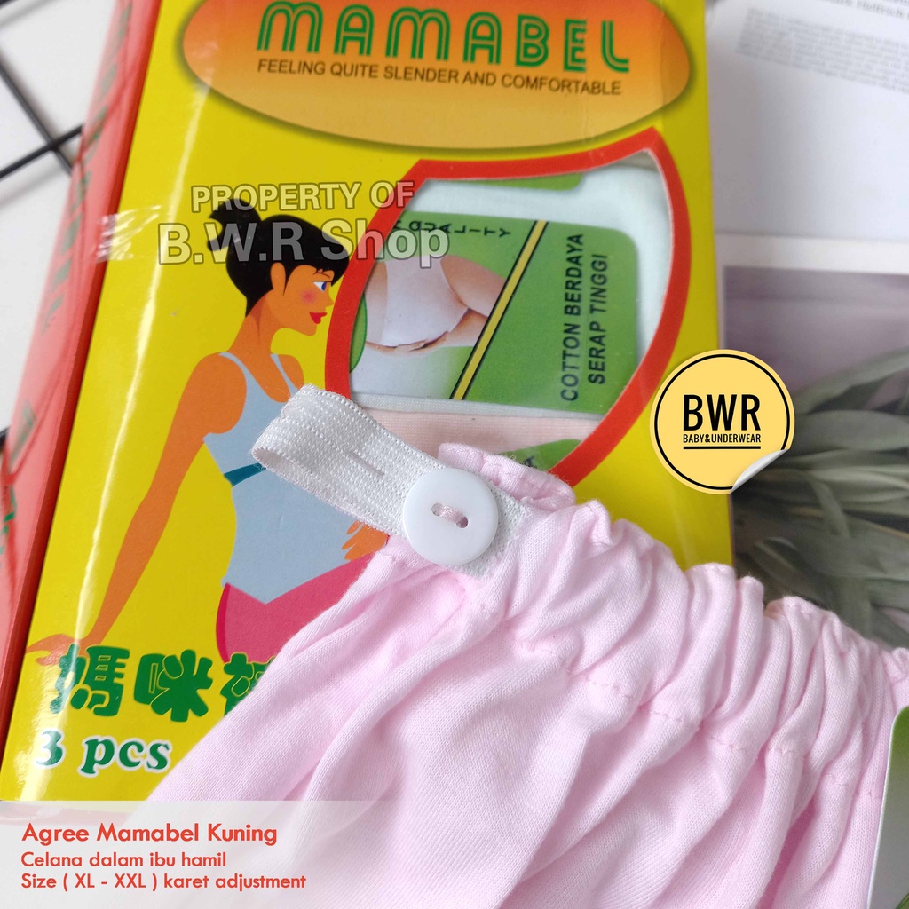[ 3pc ] CD Mamabel KUNING H514 /  Celana Dalam Ibu Hamil Maternity Pants CD Agree Hamil | Bwr
