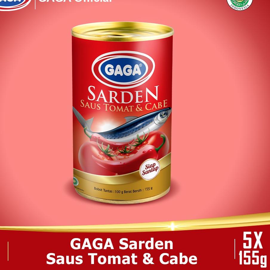 

❅ Beli 3 pcs GAGA Sarden Tomat Chilli 155g FREE 2 pcs GAGA Sarden Tomat Chilli 155g. (GG46) ❊