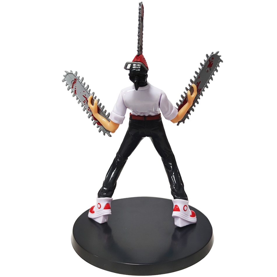 Hot Anime Chainsaw Man Denji Pochita Figure Gergaji PVC Model Helm Mainan Anak Laki-Laki Koleksi Ornamen