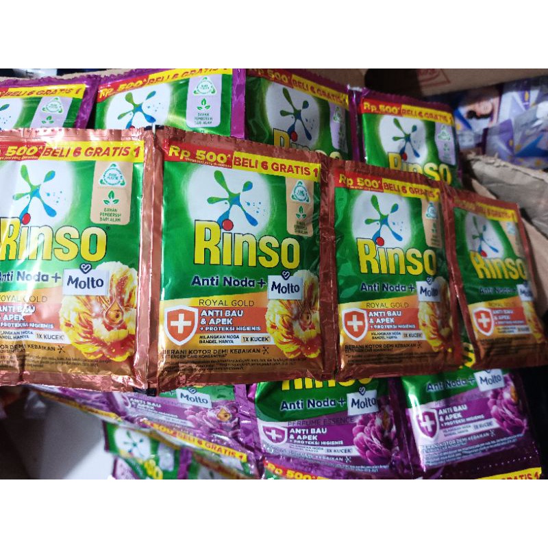 PROMO RINSO MOLTO CAIR SACHET 1 RENCENG ISI 12