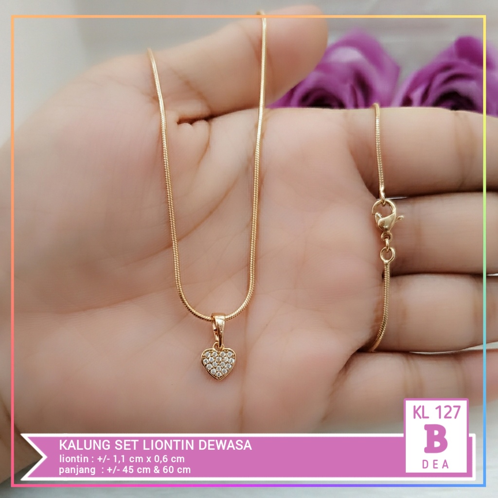 Kalung xuping ori premium kalung dewasa love permata perhiasan lapis emas KL 127