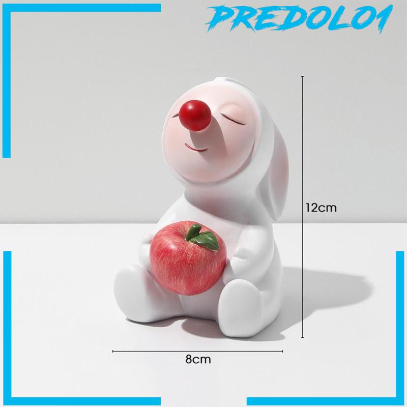 [Predolo1] Bunny Figurine Patung Kelinci Hidung Merah Hias Untuk Dekorasi Paskah Rumah