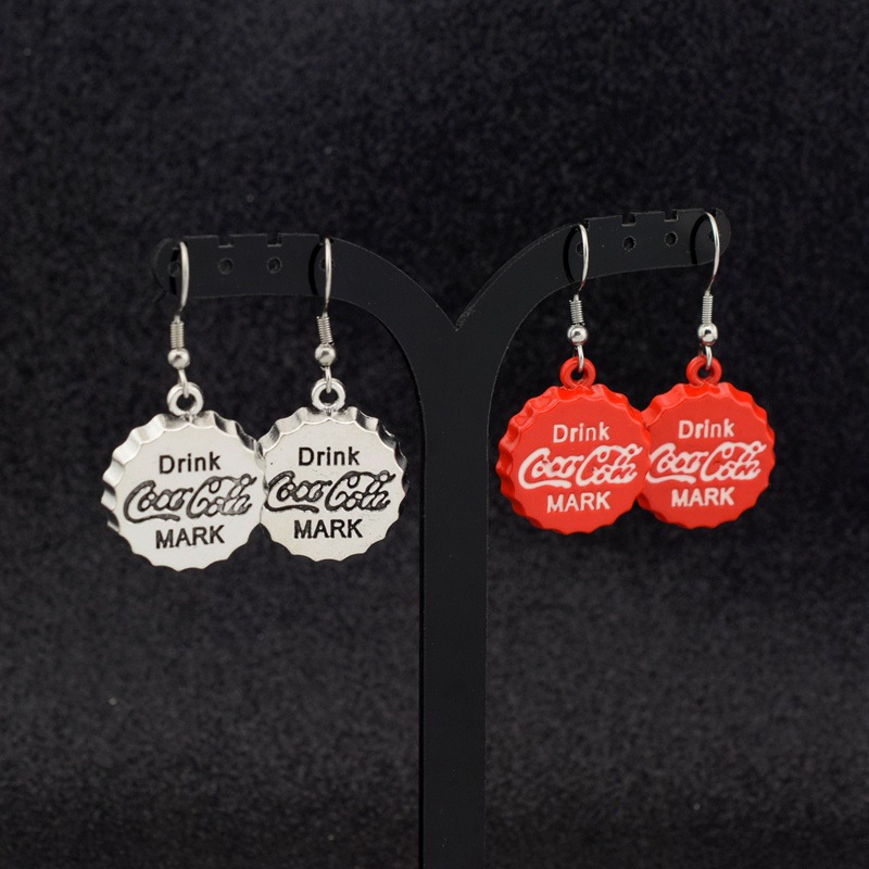 Anting Tutup Botol Unik Unik Alternatif Merah Non Tindik Spring Ear Clip Kuping Niche