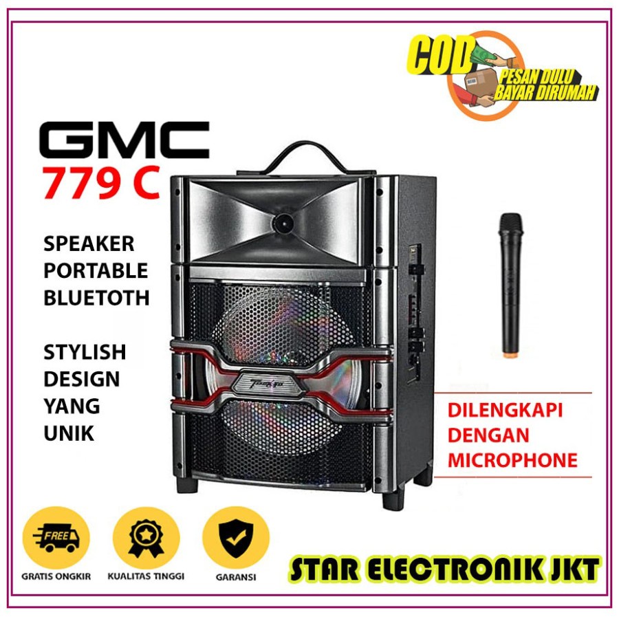 GMC TECKYO 779C Speaker Portable/Pengeras Suara Portable BLUETOOTH USB