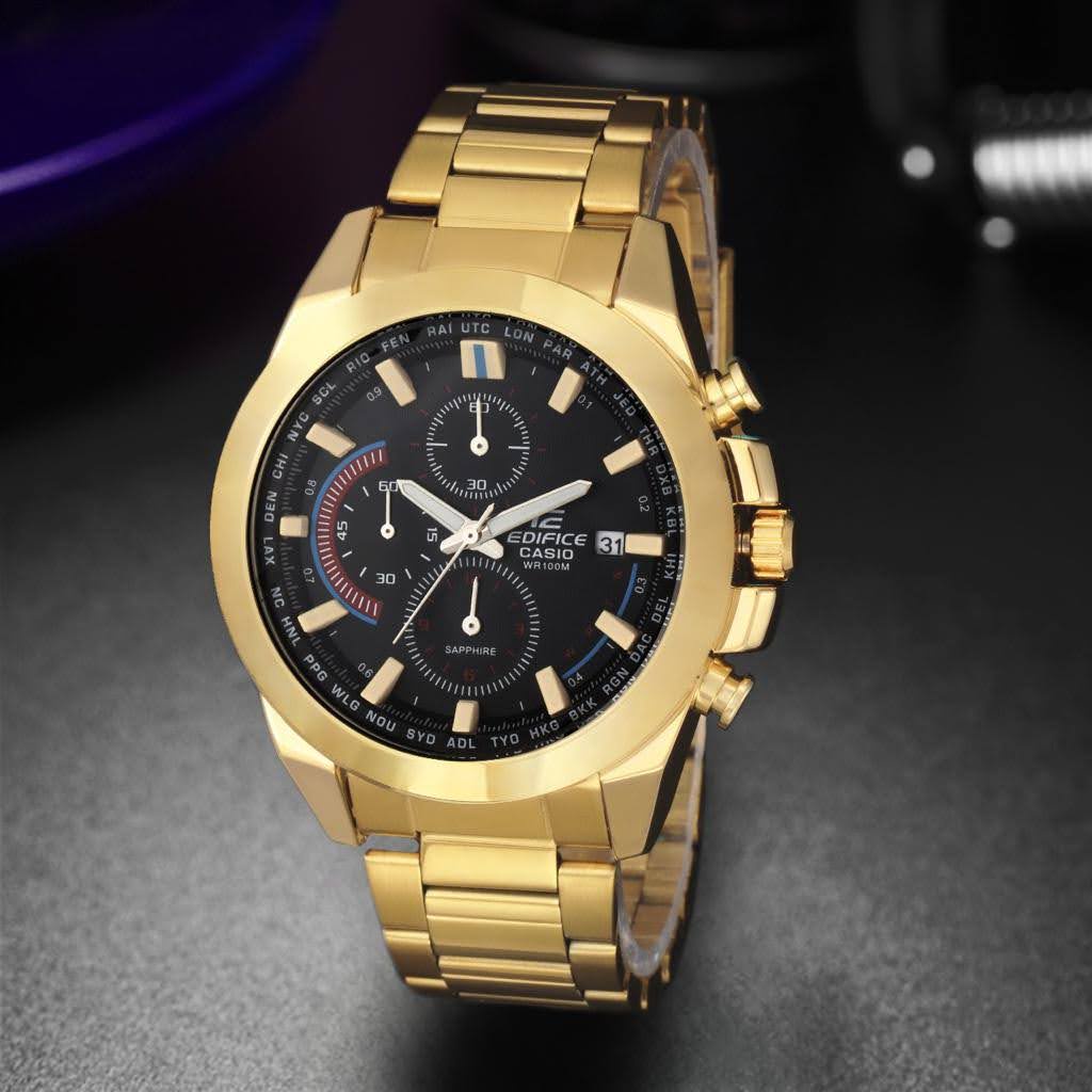 JAM TANGAN NEW CASIO EDIFICE REDBULL GOLD - EMAS LIST MERAH