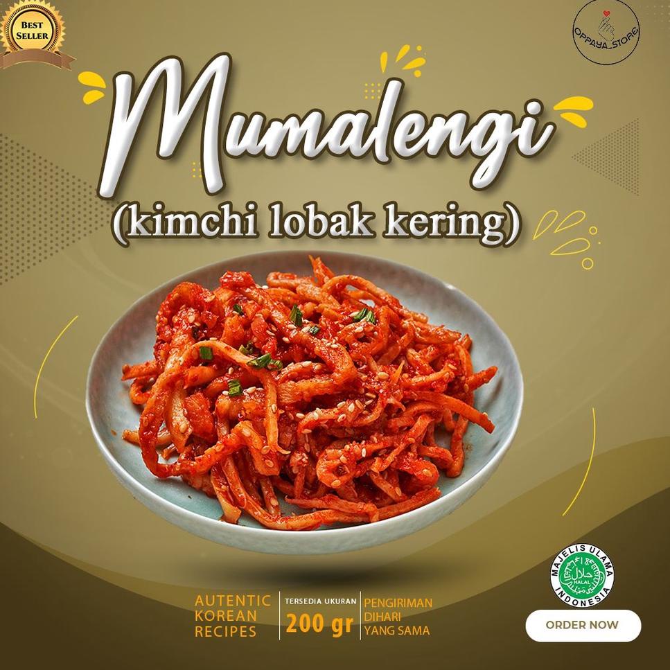 

✳ Mumalengi Kimchi Lobak Kering Slice 200Gr Halal ❆
