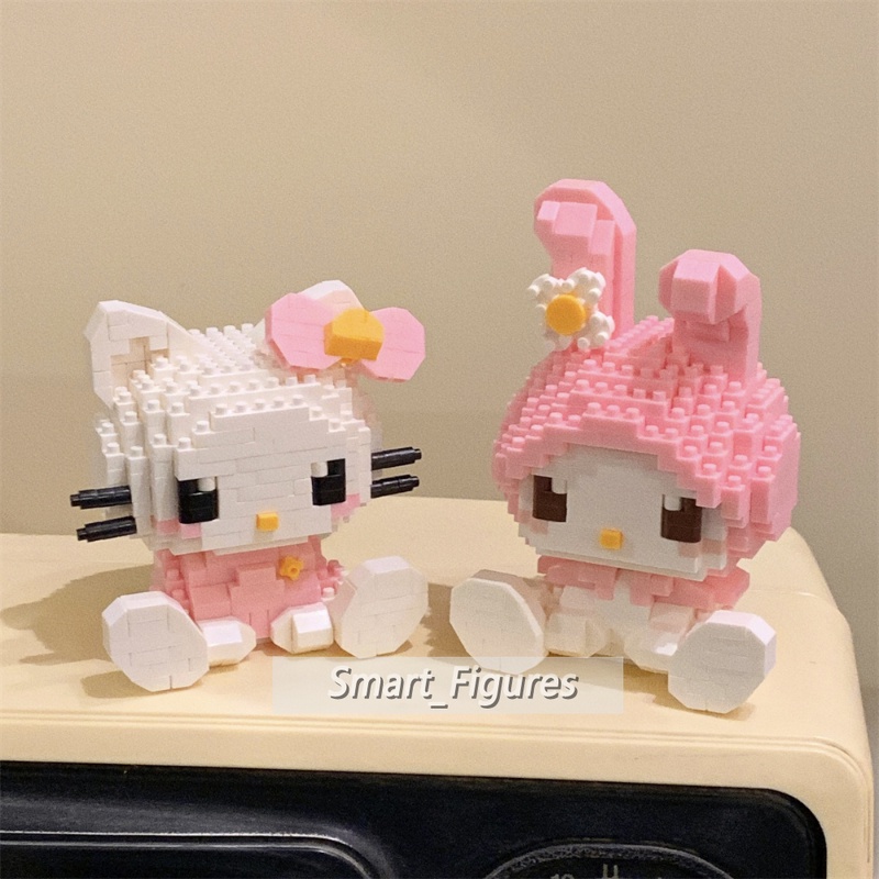 Sanrio Blok Bangunan Gadis Seri Rakitan Mainan Kuromi My Melody Hello Kitty Pop Boneka DIY Hadiah Dekorasi Puzzle