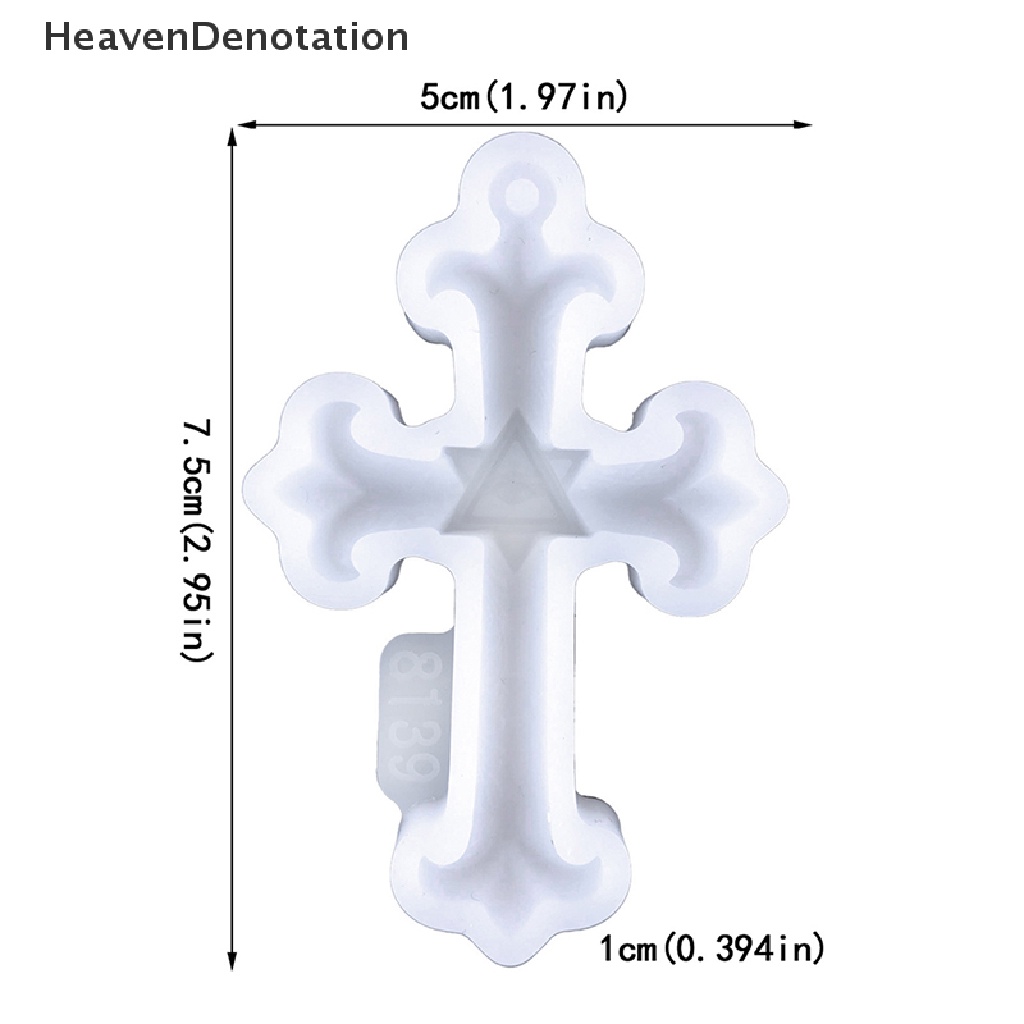 [HeavenDenotation] Cross Resin Mold Silicone Mold Epoxy Resin Cross Mold Untuk Casg DIY Gantungan Kunci Kalung Liontin Membuat Perhiasan HDV