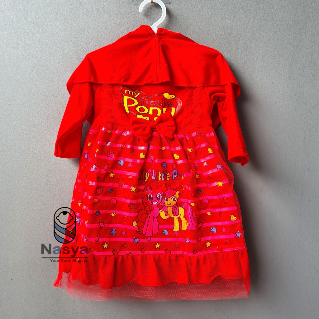 [LJ-001] Baju Muslim Anak Perempuan / gamis baby tile + jilbab (1-2 tahun)