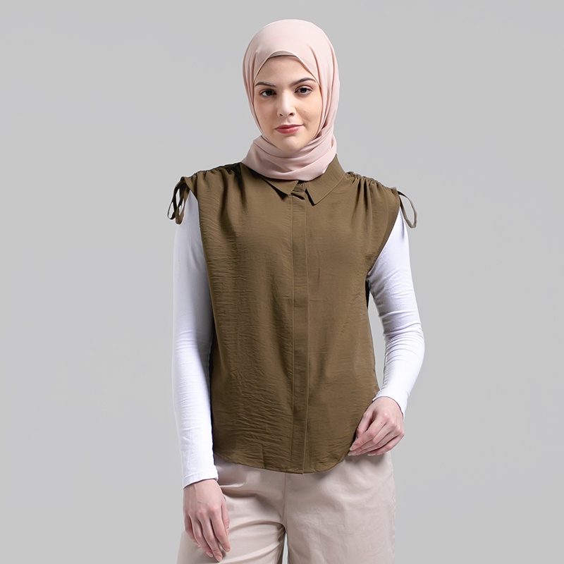 Greenlight Kemeja wanita Polos Tanpa Lengan 220722