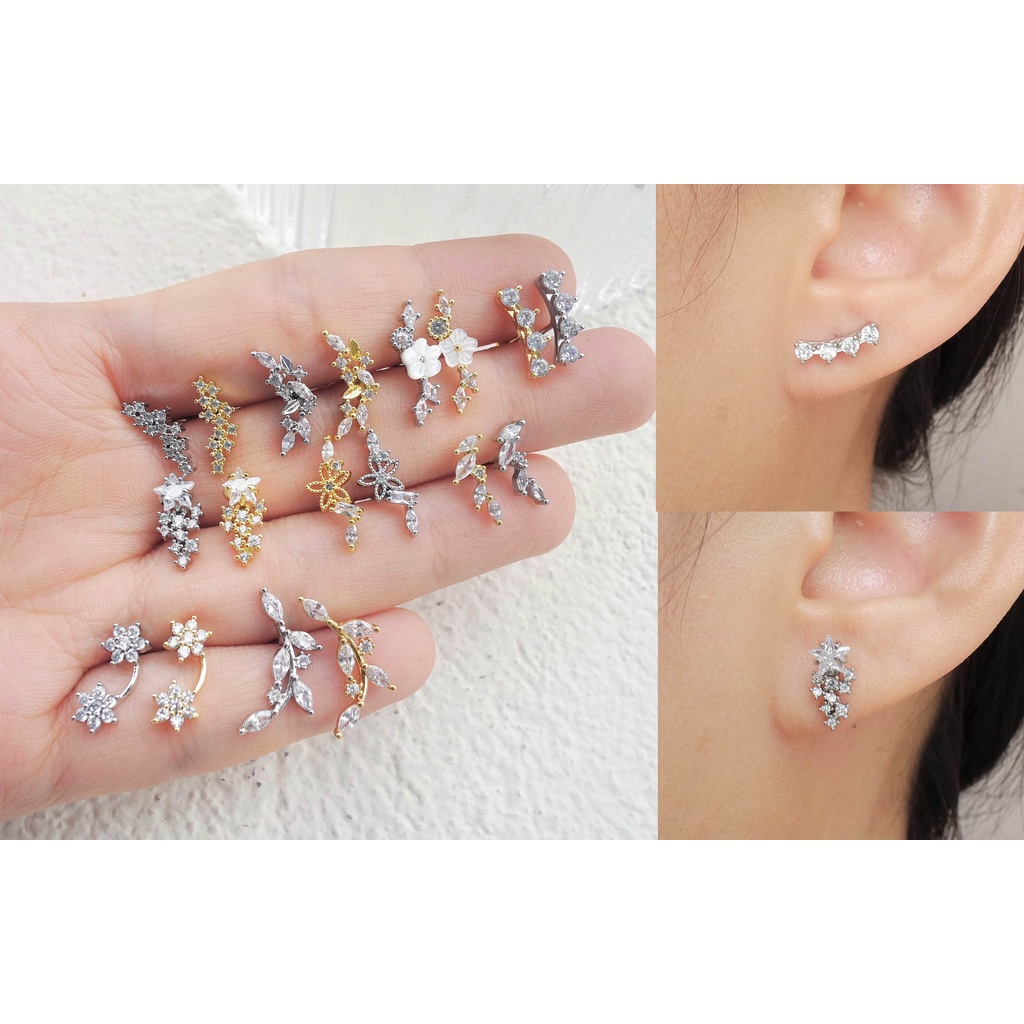 2438/2439 (HARGA 1 BIJI) ANTING PIERCING TINDIKAN HELIX TRAGUS - STAINLESS STEEL