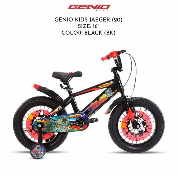 Sepeda Anak Bmx 16 Inch Genio Jeager New Ban Besar #Original