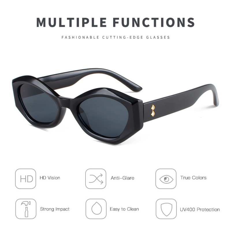 (YUZHU) Western Fashion Cat Eye Sunglasses New Fashion Design Diamond Sunglasses Holiday Travel Beach Sunglasses