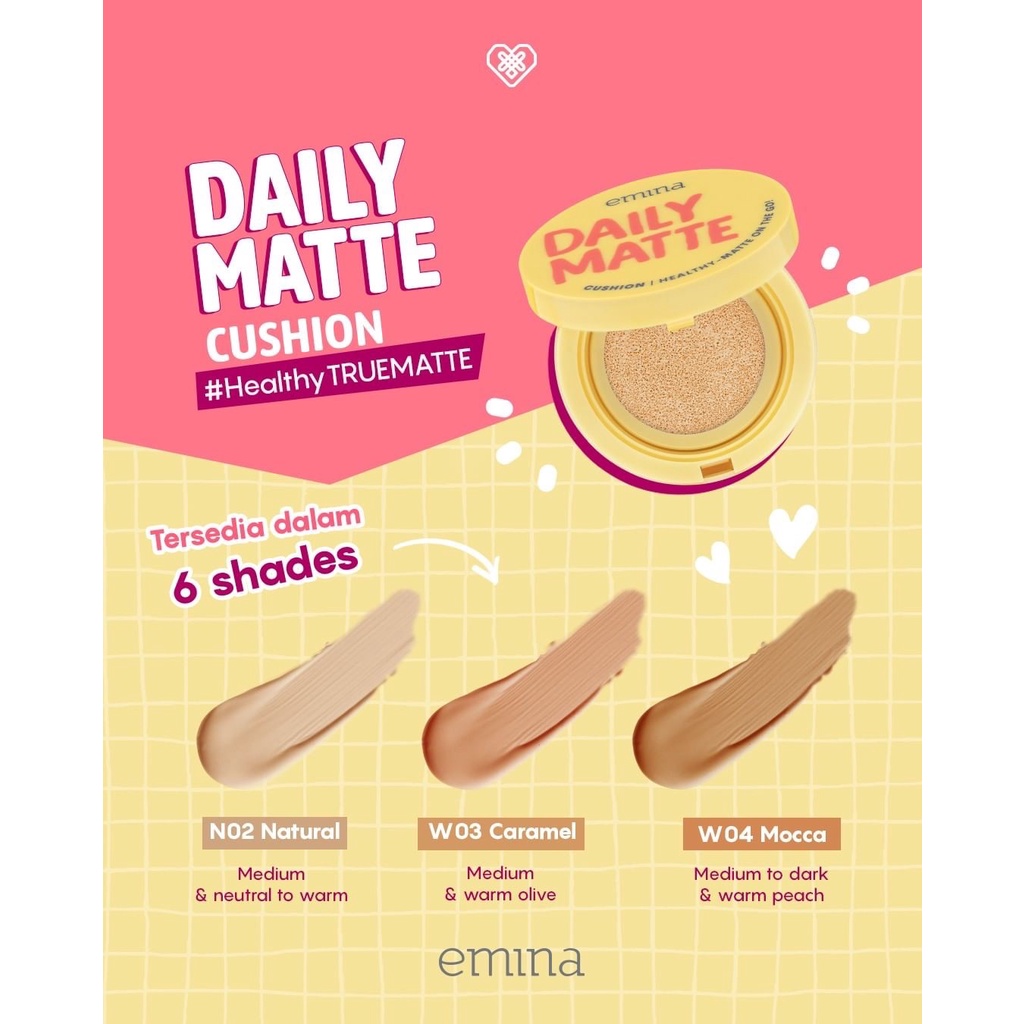 EMINA Daily Matte Indonesia / BB Cream Loose Compact Powder Bedak Padat Facial Wash Face Scrub Micellar Water Essence Toner Mist Serum Day Night Eye Cream Sunscreen Sheet Clay Mask Masker Lip Tint / Bright Stuff Ms Pimple Acne Sun Protection Battle Paket