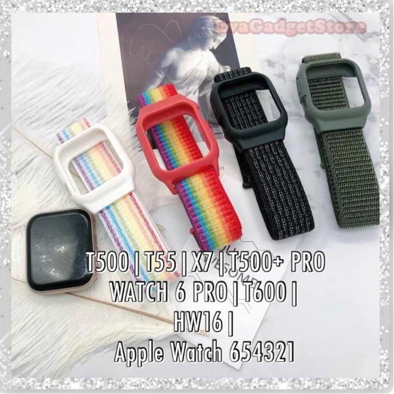P89 Strap Casing Bumper Full Protection Nylon Smart Watch Iwo T500 T55 T500+ Plus Pro X7 F10 X7 PALI