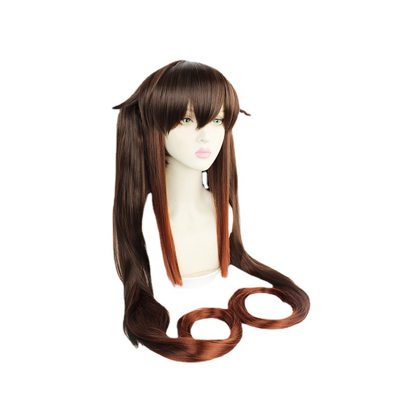 Rambut Palsu Genshin Impact Genshin Impact Walnut Karena Wig Anime Game Coklat Hitam Sutra Suhu Tinggi
