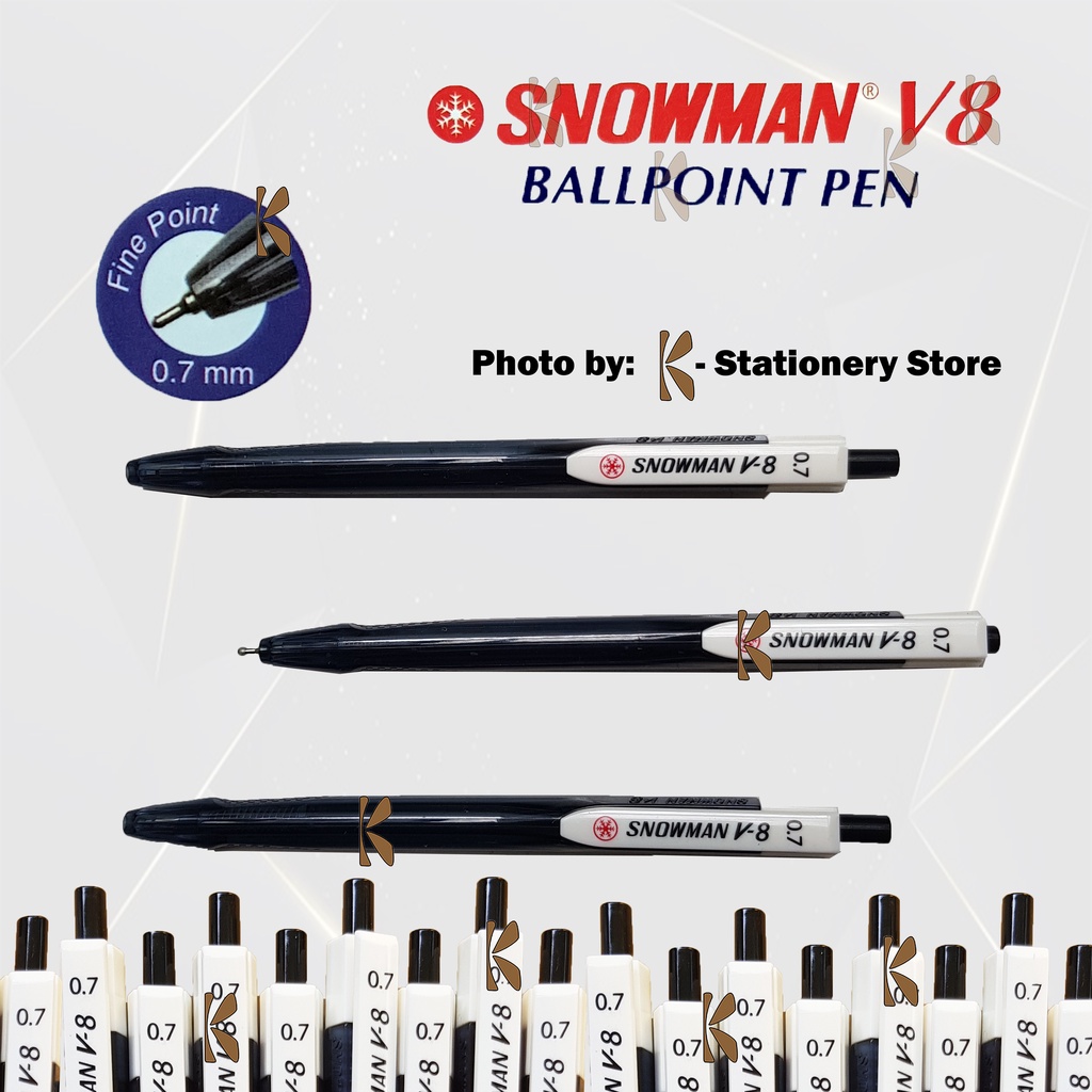 

Bolpen Snowman Original – Ballpoint Pen Type V-8 – Black