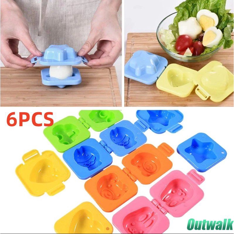 ღ 6Pcs Lucu Kartun Bayi Beras Bola Cetakan 3d Telur Cincin Bento Aksesoris Sushi Beras Cetakan Kelinci Beruang Ikan telur Dekorasi Alat Dapur Gadget