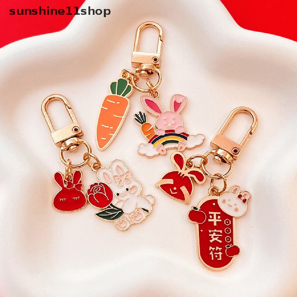 Sho Gantungan Kunci Hewan Lucu Kelinci Key Ring Enamel Gantungan Kunci Untuk Wanita Pria Penutup Headphone Keyring Hadiah N